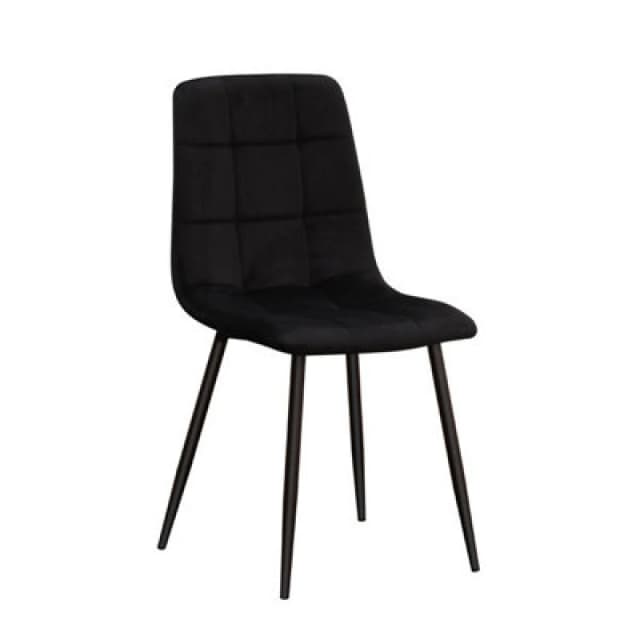 MSL BLACK FABRIC CHAIR BLACK METAL LEGS