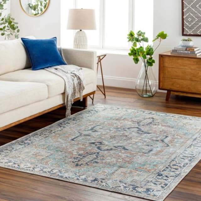 Livabliss Machine Washable Traditionnal Boho Sage Dido Area Rug 160 X 213cm - Easy Care, Non Shedding, Ideal For Living Room & Bedroom