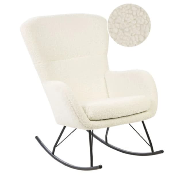 Beliani Rocking Chair Anaset Boucle Light Beige