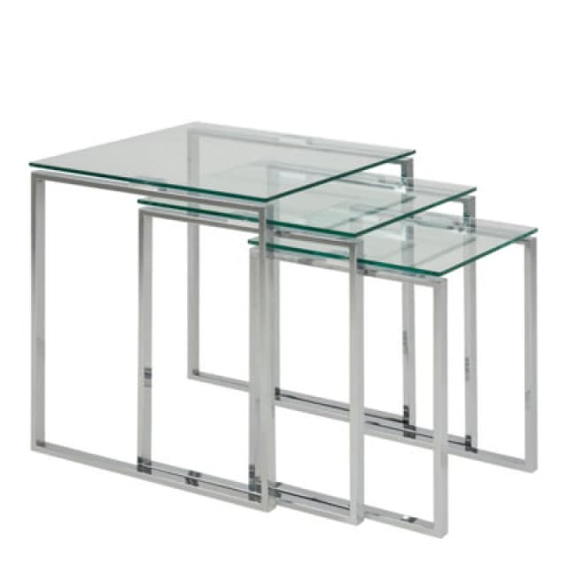 Furniture To Go Katrine Nest Of Tables With Glass Top Set Of 3