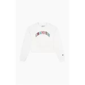 Champion Crop Collegiate Sweatshirt - White