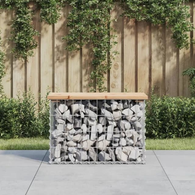 vidaXL Garden Bench Gabion Design 63x31.5x42cm Solid Wood Pine, Brown 834344