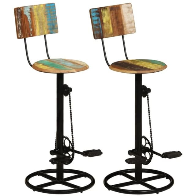 VIDAXL Bar Stools 2 pcs Solid Wood Reclaimed vidaXL 8720286706022