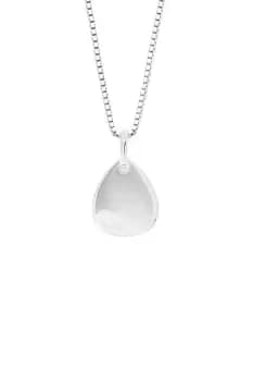 Recycled Silver Diamond Droplet Tag Necklace
