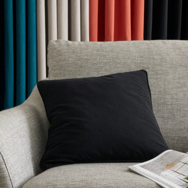 Catherine Lansfield 'Wilson Velvet' Cushion Black