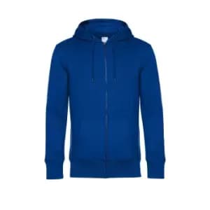 B&C Mens King Zipped Hooded Sweat (2XL) (Royal Blue)