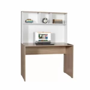 Base Home Office Desk with Shelf Unit, Oak
