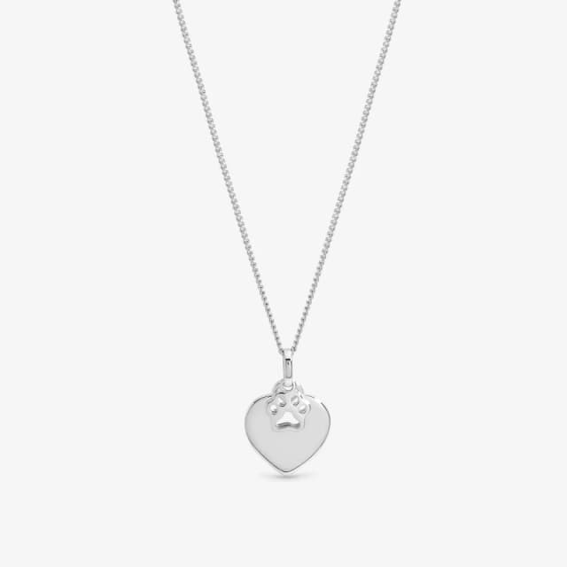 Inicio Pawprint Charm Heart Pendant - Gift Pouch Silver female One Size