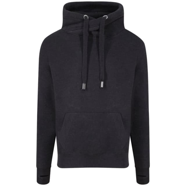 AWDis AWDis Men Cross Neck Hoodie in Black Size: X-Small Black XS Male 5059958506671