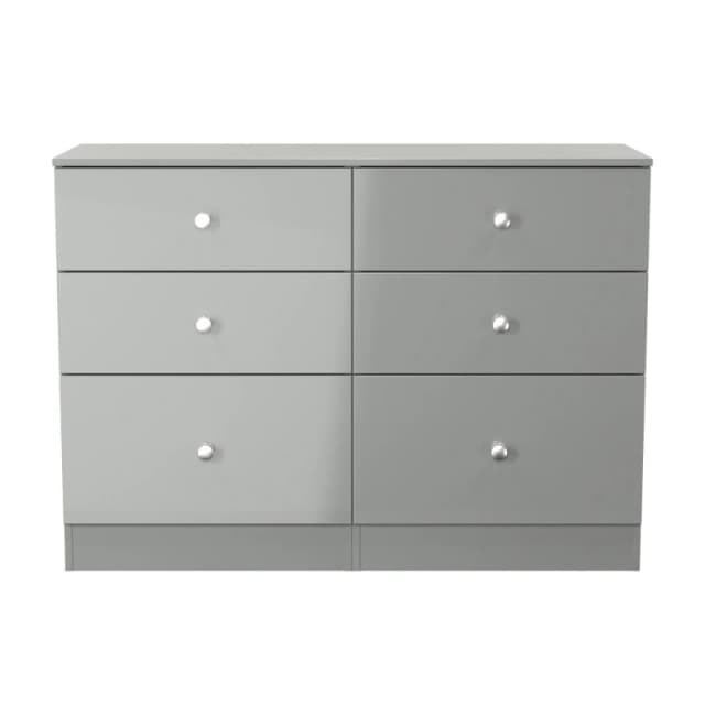 Portland 6 Drawer Midi Chest Of Drawers In Uniform Grey & Dusk Grey (Ready Assembled)