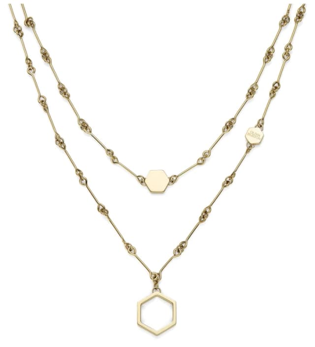 Olivia Burton 24100306 Ladies Gold Honeycomb Double Chain Jewellery