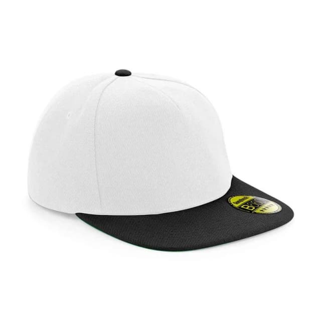Beechfield Womens Original Flat Peak Snapback Cap in White White Female One Size