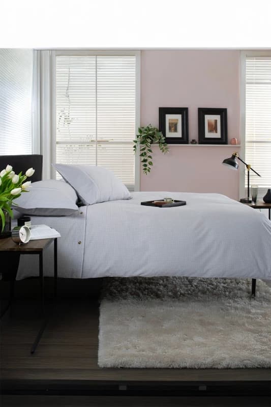 The Lyndon Company The Lyndon Company Gingham Duvet Cover Set - Soft & Breathable Cotton with Double Piped Edges in Grey Grey Double Unisex 5054990140