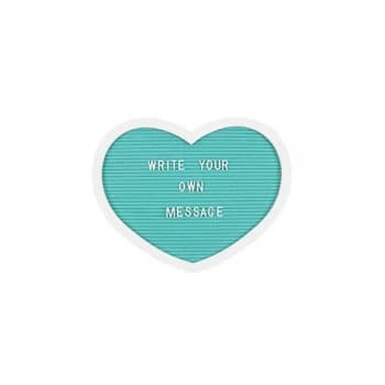 Turquoise Heart Letter Board