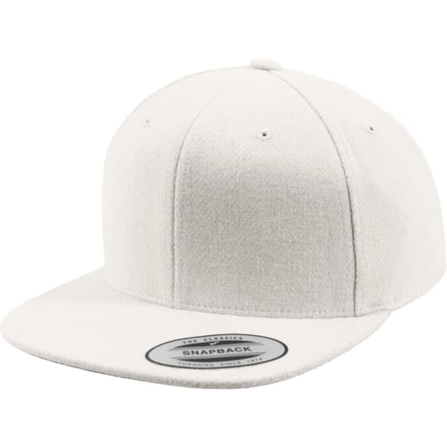 Flexfit by Yupoong Melton Wool Snapback Cap in White White Unisex One Size