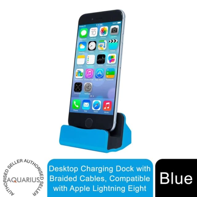 FX Desktop 'Charging Dock' with Braided Cables Blue Blue unisex