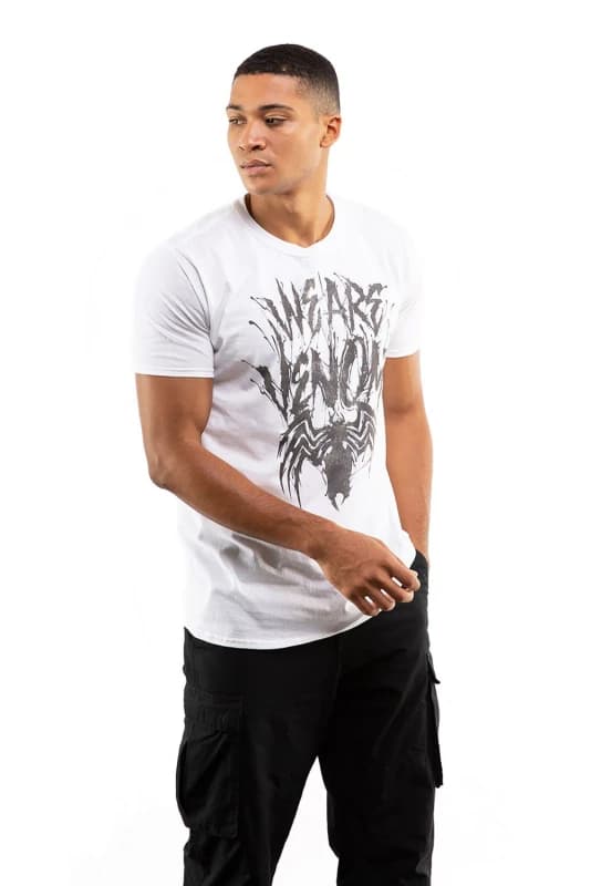 Marvel Marvel Men We Are Venom Cotton Mens T-Shirt White Size: large White L Male 5052777683943