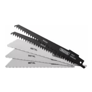 Assorted Reciprocating Saw Blades for Multi Purpose Cutting, 150mm (Pack of 5) (52517)