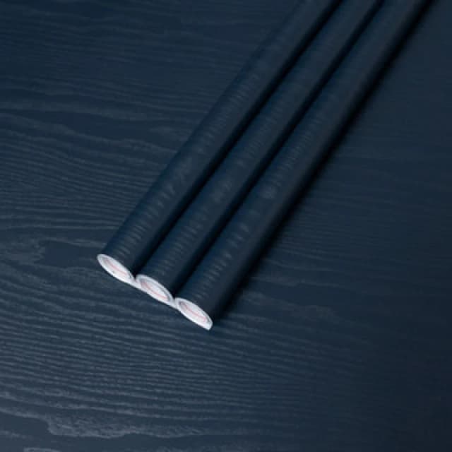 D-C-Fix Woodgrain Midnight Navy Self Adhesive Vinyl Wrap Film For Kitchen Doors And Worktops 2M(L) 67.5Cm(W) Pack Of 3 Rolls