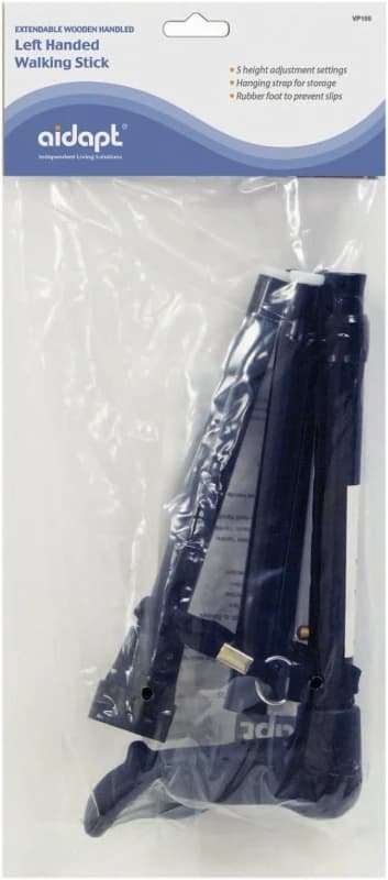 Aidapt Collapsible Ergonomic Walking Stick Left Black