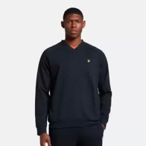 Mens Ottoman Insert V Neck Sweatshirt - Dark Navy - L