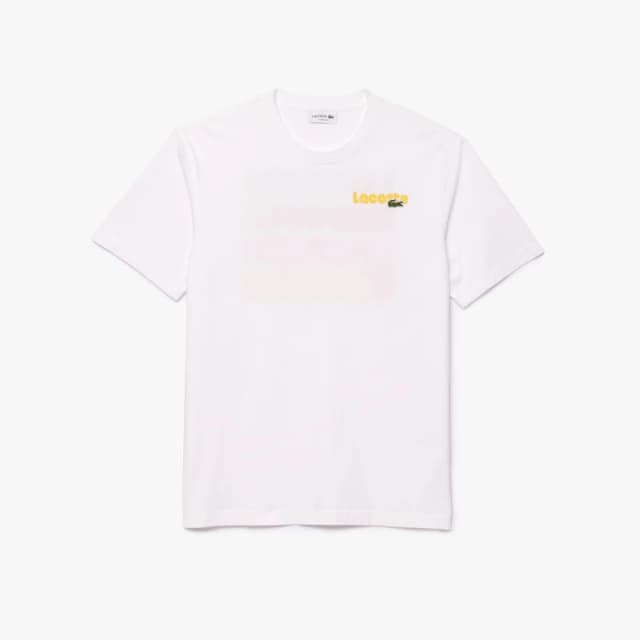 Lacoste Washed Effect Ombr Print T-Shirt - White White L