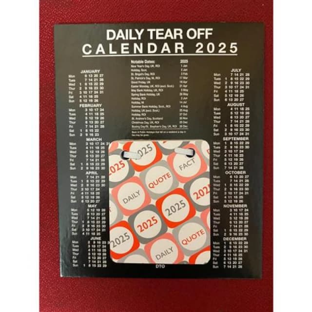ValueX ValueX Daily Tear Off Desk Calendar 184 x 149mm 2025 - DTO DTO
