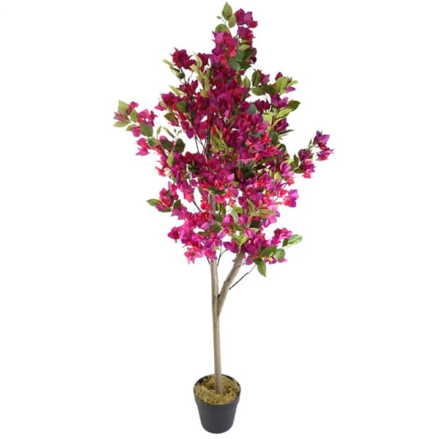Leaf Artificial Pink Bougainvillea Tree 150cm Flowering Blossom Botanik Pink
