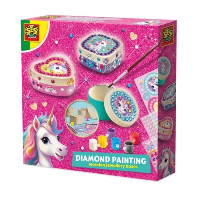 SES Creative Unicorn - Diamond painting wooden jewellery boxes Multi unisex One Size