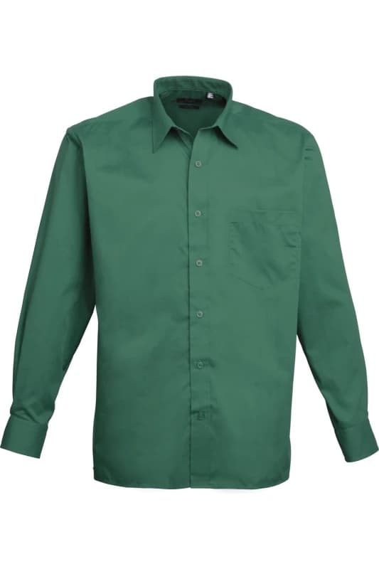 Premier Premier Men Poplin Long-Sleeved Formal Shirt in Emerald Emerald One Size Male 5055805362100