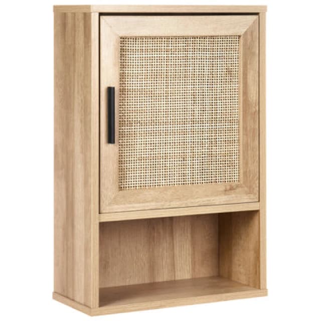Beliani Bathroom Wall Mounted Cabinet Rosell 40 Cm Light Brown