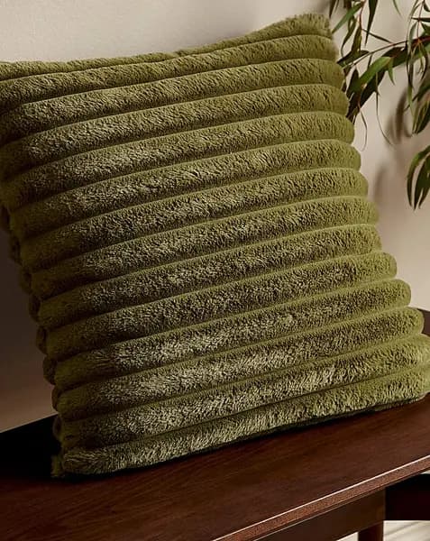 Cosy Ribbed Cushion Olive 45X45 MN30405