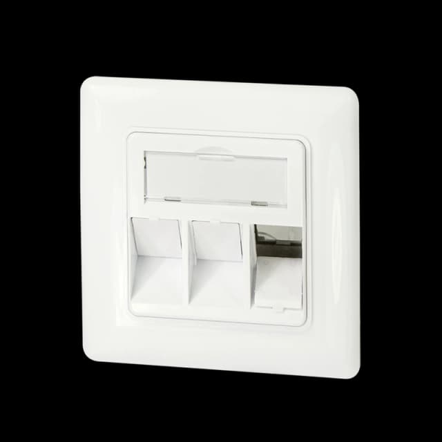 LogiLink Keystone Faceplate for 3 modules. German type. pure white