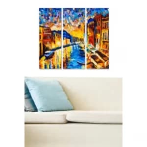 MDF310406681 Multicolor Decorative MDF Painting (3 Pieces)