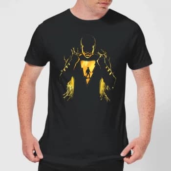 Shazam Lightning Silhouette Mens T-Shirt - Black - XS - Black