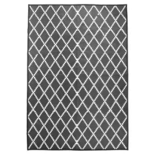 Criss Cross Waterproof Rug Black 230x160cm