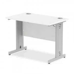 Trexus Desk Rectangle Cable Managed White Leg 1000x600mm White Ref