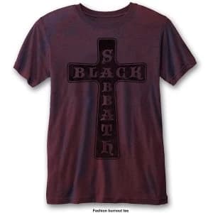 Black Sabbath - Vintage Cross Unisex Small T-Shirt - Blue,Red