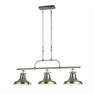 Dallas 3 Light Bar Pendant Satin Silver, White, E27