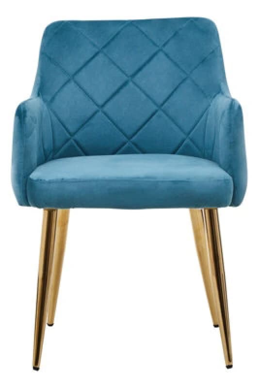 Orsina Light Blue Velvet Angular Dining Chair, Gold Finish Accent Chair,decorative Chair,kitchen Chair,patio Chair