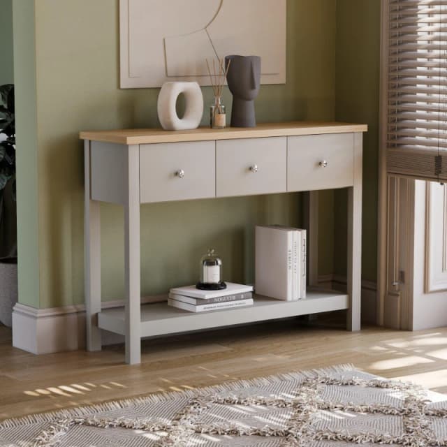 Lassic Vida Designs Arlington 3 Drawer Console Table Grey unisex 3 Drawer