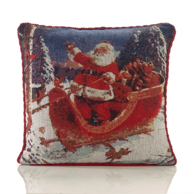 Alan Symonds Sleigh Tapestry Christmas Cushion Multicolour unisex 45x45cm