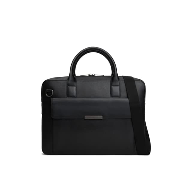 Tommy Hilfiger Business Leather Laptop Bag Black male One Size