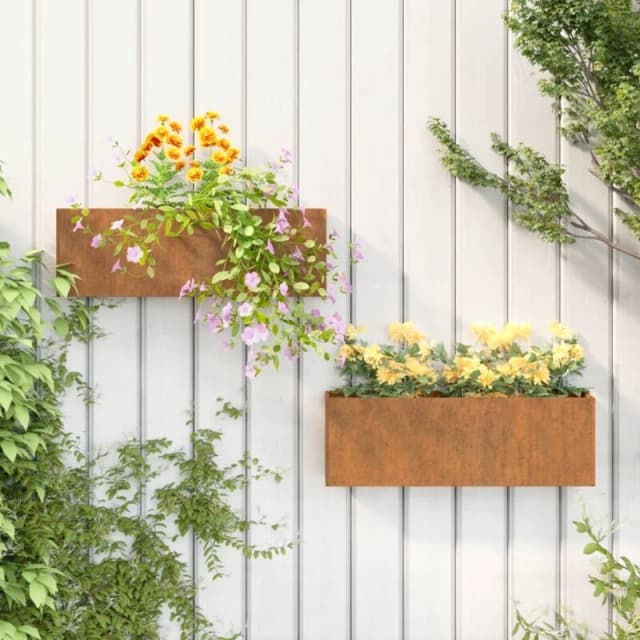 VIDAXL Vidaxl - Wall Planters 2 pcs Rusty Corten Steel 53x10x17cm 8720845673727