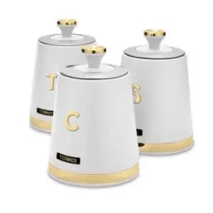 Tower Cavaletto Set Of 3 Canisters Optic - White