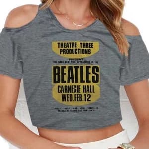 The Beatles - Carnegie Hall Womens Large T-Shirt - Grey