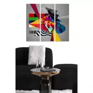 MDF8156489 Multicolor Decorative MDF Painting (3 Pieces)