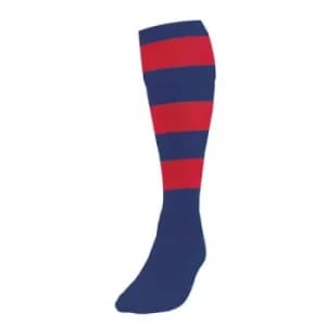 Precision Hooped Football Socks Boys Navy/Red