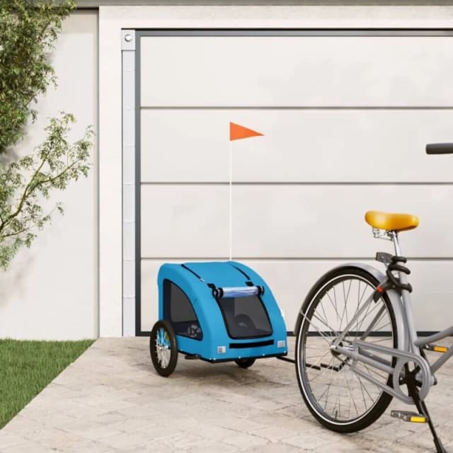 VIDAXL Pet Bike Trailer Blue Oxford Fabric and Iron vidaXL 8720845770457
