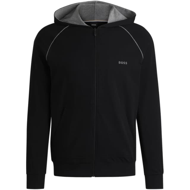 Boss Mens MixMatch Zipped Hoodie, Full-Zip Closure Black 001 male XL